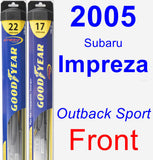 Front Wiper Blade Pack for 2005 Subaru Impreza - Hybrid