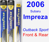 Front & Rear Wiper Blade Pack for 2006 Subaru Impreza - Hybrid
