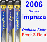Front & Rear Wiper Blade Pack for 2006 Subaru Impreza - Hybrid