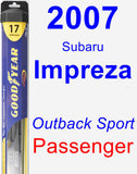Passenger Wiper Blade for 2007 Subaru Impreza - Hybrid