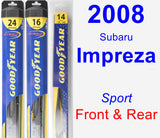 Front & Rear Wiper Blade Pack for 2008 Subaru Impreza - Hybrid
