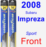 Front Wiper Blade Pack for 2008 Subaru Impreza - Hybrid
