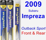 Front & Rear Wiper Blade Pack for 2009 Subaru Impreza - Hybrid