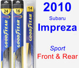 Front & Rear Wiper Blade Pack for 2010 Subaru Impreza - Hybrid