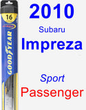Passenger Wiper Blade for 2010 Subaru Impreza - Hybrid