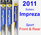 Front & Rear Wiper Blade Pack for 2011 Subaru Impreza - Hybrid