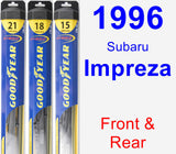 Front & Rear Wiper Blade Pack for 1996 Subaru Impreza - Hybrid