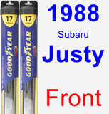 Front Wiper Blade Pack for 1988 Subaru Justy - Hybrid