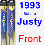 Front Wiper Blade Pack for 1993 Subaru Justy - Hybrid