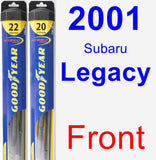 Front Wiper Blade Pack for 2001 Subaru Legacy - Hybrid