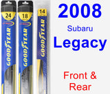 Front & Rear Wiper Blade Pack for 2008 Subaru Legacy - Hybrid