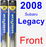 Front Wiper Blade Pack for 2008 Subaru Legacy - Hybrid