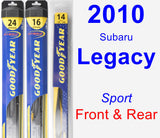 Front & Rear Wiper Blade Pack for 2010 Subaru Legacy - Hybrid