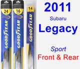 Front & Rear Wiper Blade Pack for 2011 Subaru Legacy - Hybrid