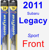 Front Wiper Blade Pack for 2011 Subaru Legacy - Hybrid