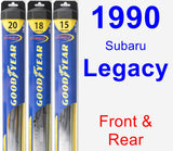 Front & Rear Wiper Blade Pack for 1990 Subaru Legacy - Hybrid