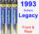 Front & Rear Wiper Blade Pack for 1993 Subaru Legacy - Hybrid