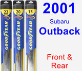 Front & Rear Wiper Blade Pack for 2001 Subaru Outback - Hybrid