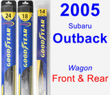 Front & Rear Wiper Blade Pack for 2005 Subaru Outback - Hybrid