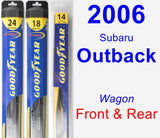 Front & Rear Wiper Blade Pack for 2006 Subaru Outback - Hybrid