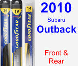 Front & Rear Wiper Blade Pack for 2010 Subaru Outback - Hybrid
