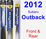 Front & Rear Wiper Blade Pack for 2012 Subaru Outback - Hybrid