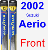 Front Wiper Blade Pack for 2002 Suzuki Aerio - Hybrid