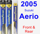 Front & Rear Wiper Blade Pack for 2005 Suzuki Aerio - Hybrid