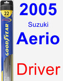 Driver Wiper Blade for 2005 Suzuki Aerio - Hybrid