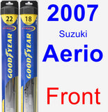 Front Wiper Blade Pack for 2007 Suzuki Aerio - Hybrid