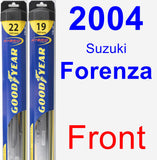 Front Wiper Blade Pack for 2004 Suzuki Forenza - Hybrid