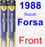 Front Wiper Blade Pack for 1988 Suzuki Forsa - Hybrid