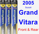 Front & Rear Wiper Blade Pack for 2005 Suzuki Grand Vitara - Hybrid