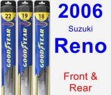 Front & Rear Wiper Blade Pack for 2006 Suzuki Reno - Hybrid