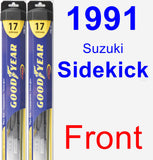 Front Wiper Blade Pack for 1991 Suzuki Sidekick - Hybrid