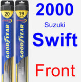 Front Wiper Blade Pack for 2000 Suzuki Swift - Hybrid