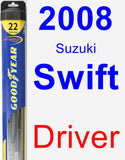 Driver Wiper Blade for 2008 Suzuki Swift - Hybrid