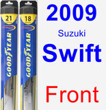 Front Wiper Blade Pack for 2009 Suzuki Swift - Hybrid