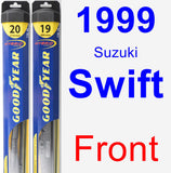 Front Wiper Blade Pack for 1999 Suzuki Swift - Hybrid