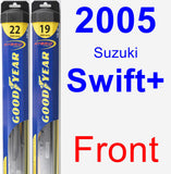 Front Wiper Blade Pack for 2005 Suzuki Swift+ - Hybrid