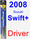 Driver Wiper Blade for 2008 Suzuki Swift+ - Hybrid