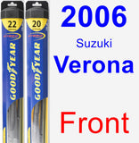 Front Wiper Blade Pack for 2006 Suzuki Verona - Hybrid