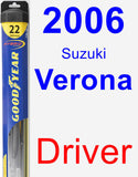 Driver Wiper Blade for 2006 Suzuki Verona - Hybrid