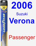 Passenger Wiper Blade for 2006 Suzuki Verona - Hybrid