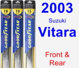 Front & Rear Wiper Blade Pack for 2003 Suzuki Vitara - Hybrid