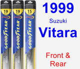 Front & Rear Wiper Blade Pack for 1999 Suzuki Vitara - Hybrid