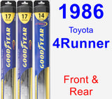 Front & Rear Wiper Blade Pack for 1986 Toyota 4Runner - Hybrid