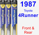 Front & Rear Wiper Blade Pack for 1987 Toyota 4Runner - Hybrid