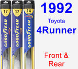 Front & Rear Wiper Blade Pack for 1992 Toyota 4Runner - Hybrid