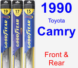 Front & Rear Wiper Blade Pack for 1990 Toyota Camry - Hybrid